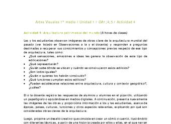 Artes Visuales 1 medio-Unidad 2-OA1;4;5-Actividad 4 Artes Visuales 1 medio-Unidad 2-OA1;4;5-Actividad 4