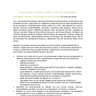 Artes Visuales 1 medio-Unidad 2-OA1;4;5-Actividad 4b Artes Visuales 1 medio-Unidad 2-OA1;4;5-Actividad 4b