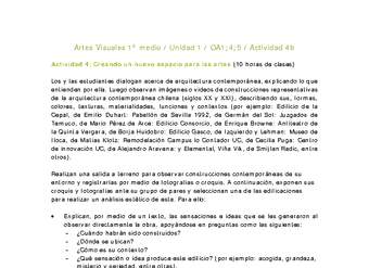 Artes Visuales 1 medio-Unidad 2-OA1;4;5-Actividad 4b Artes Visuales 1 medio-Unidad 2-OA1;4;5-Actividad 4b