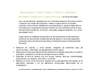 Artes Visuales 1 medio-Unidad 2-OA1;4;5-Actividad 5 Artes Visuales 1 medio-Unidad 2-OA1;4;5-Actividad 5