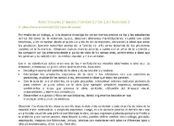 Artes Visuales 2 medio-Unidad 2-OA1;4-Actividad 2 Artes Visuales 2 medio-Unidad 2-OA1;4-Actividad 2