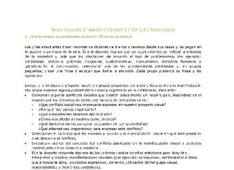 Artes Visuales 2 medio-Unidad 2-OA1;4-Actividad 6 Artes Visuales 2 medio-Unidad 2-OA1;4-Actividad 6
