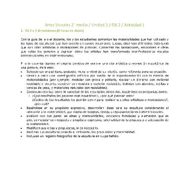 Artes Visuales 2 medio-Unidad 2-OA2-Actividad 1 Artes Visuales 2 medio-Unidad 2-OA2-Actividad 1