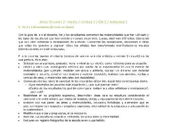 Artes Visuales 2 medio-Unidad 2-OA2-Actividad 1 Artes Visuales 2 medio-Unidad 2-OA2-Actividad 1