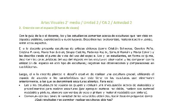 Artes Visuales 2 medio-Unidad 2-OA2-Actividad 2 Artes Visuales 2 medio-Unidad 2-OA2-Actividad 2
