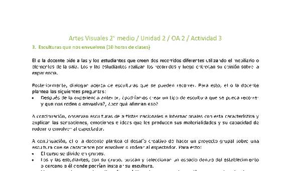 Artes Visuales 2 medio-Unidad 2-OA2-Actividad 3 Artes Visuales 2 medio-Unidad 2-OA2-Actividad 3