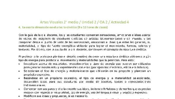 Artes Visuales 2 medio-Unidad 2-OA2-Actividad 4 Artes Visuales 2 medio-Unidad 2-OA2-Actividad 4