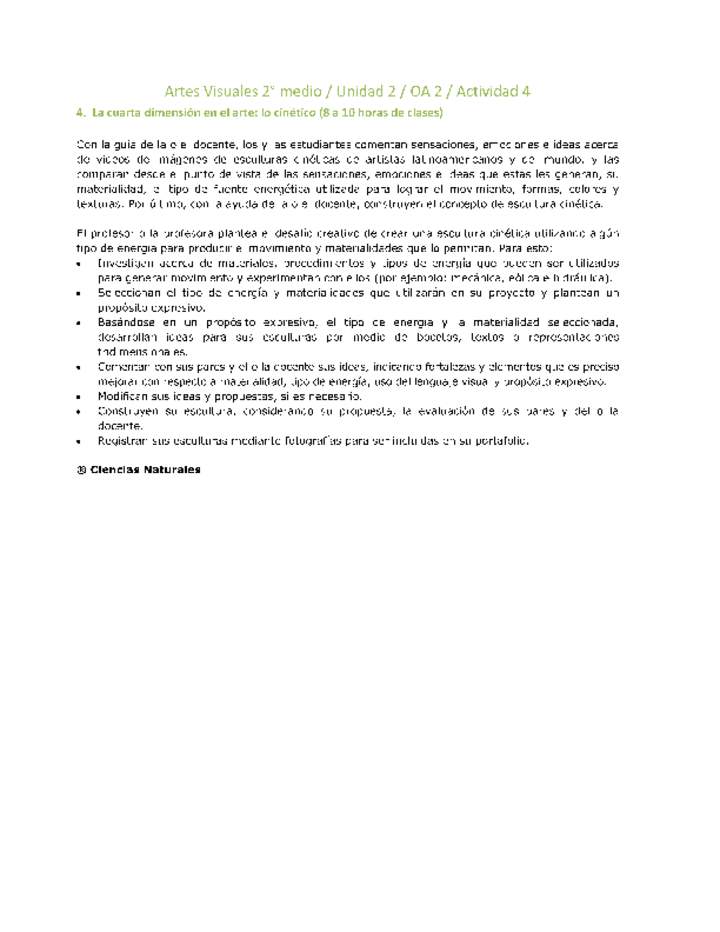 Artes Visuales 2 medio-Unidad 2-OA2-Actividad 4 Artes Visuales 2 medio-Unidad 2-OA2-Actividad 4