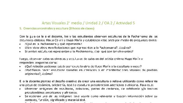 Artes Visuales 2 medio-Unidad 2-OA2-Actividad 5 Artes Visuales 2 medio-Unidad 2-OA2-Actividad 5