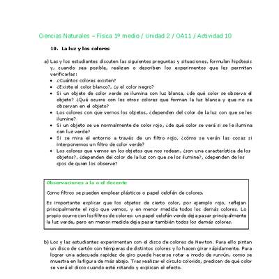 Ciencias Naturales 1 medio-Unidad 2-OA11-Actividad 10 Ciencias Naturales 1 medio-Unidad 2-OA11-Actividad 10