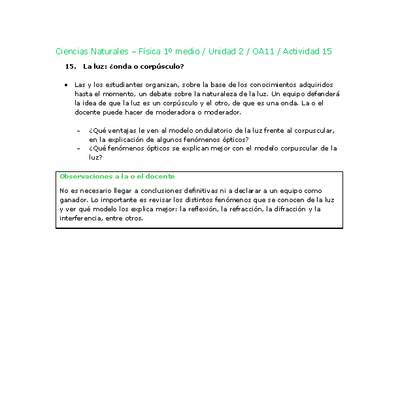 Ciencias Naturales 1 medio-Unidad 2-OA11-Actividad 15 Ciencias Naturales 1 medio-Unidad 2-OA11-Actividad 15