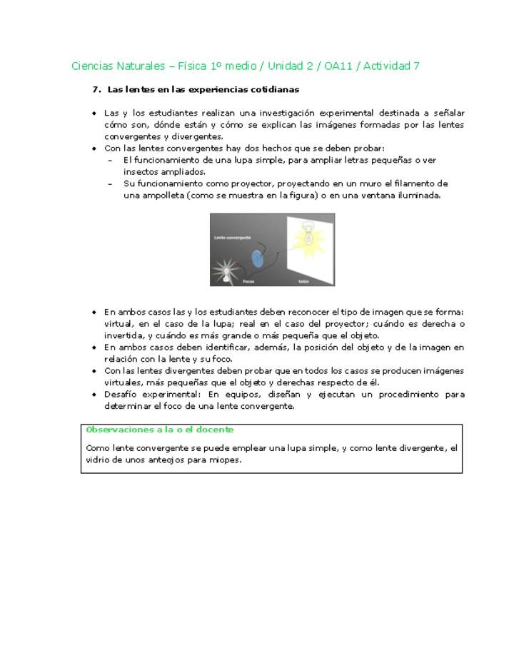 Ciencias Naturales 1 medio-Unidad 2-OA11-Actividad 7 Ciencias Naturales 1 medio-Unidad 2-OA11-Actividad 7