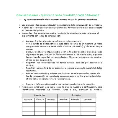 Ciencias Naturales 1 medio-Unidad 2-OA18-Actividad 2 Ciencias Naturales 1 medio-Unidad 2-OA18-Actividad 2