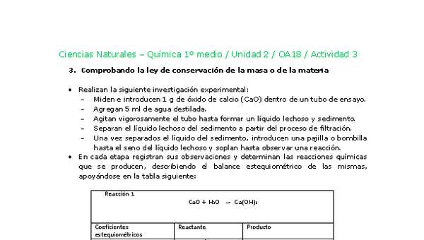 Ciencias Naturales 1 medio-Unidad 2-OA18-Actividad 3 Ciencias Naturales 1 medio-Unidad 2-OA18-Actividad 3