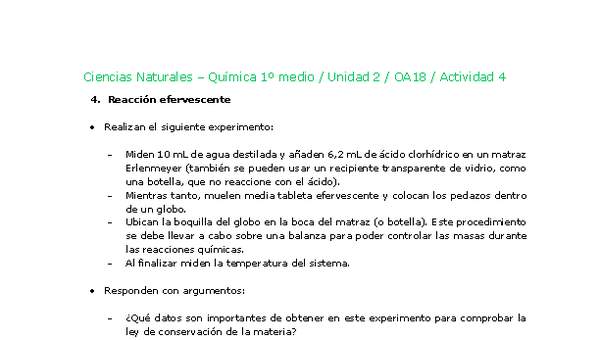 Ciencias Naturales 1 medio-Unidad 2-OA18-Actividad 4 Ciencias Naturales 1 medio-Unidad 2-OA18-Actividad 4