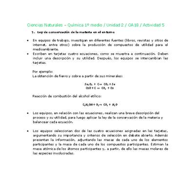 Ciencias Naturales 1 medio-Unidad 2-OA18-Actividad 5 Ciencias Naturales 1 medio-Unidad 2-OA18-Actividad 5