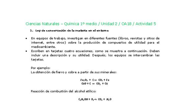 Ciencias Naturales 1 medio-Unidad 2-OA18-Actividad 5 Ciencias Naturales 1 medio-Unidad 2-OA18-Actividad 5