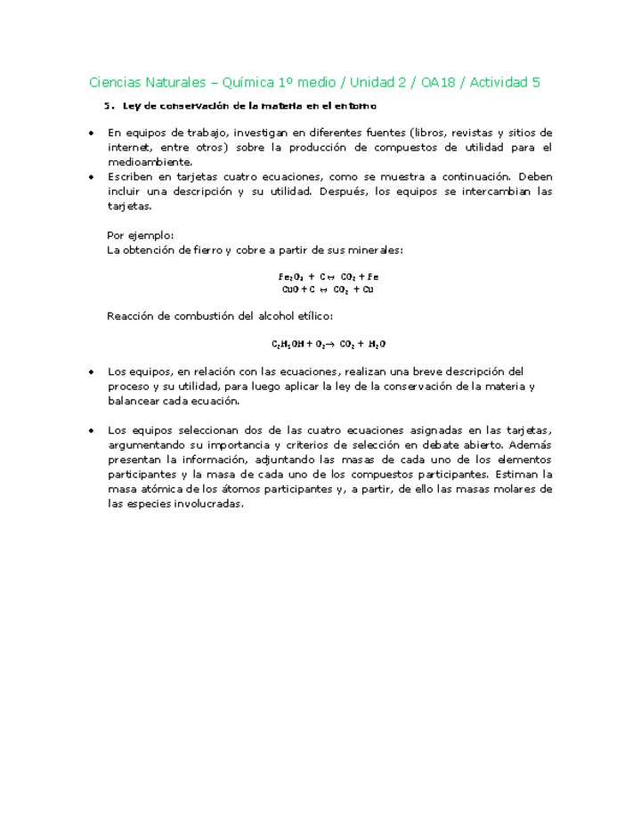 Ciencias Naturales 1 medio-Unidad 2-OA18-Actividad 5 Ciencias Naturales 1 medio-Unidad 2-OA18-Actividad 5