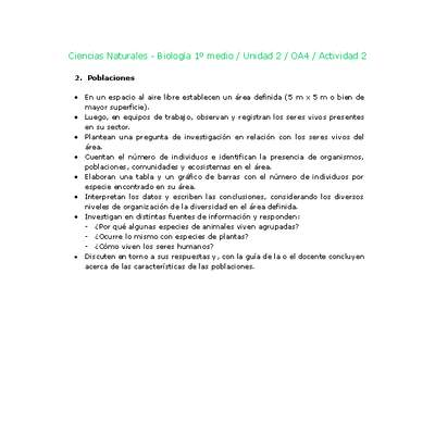 Ciencias Naturales 1 medio-Unidad 2-OA4-Actividad 2 Ciencias Naturales 1 medio-Unidad 2-OA4-Actividad 2
