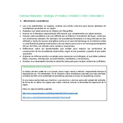 Ciencias Naturales 1 medio-Unidad 2-OA4-Actividad 3 Ciencias Naturales 1 medio-Unidad 2-OA4-Actividad 3