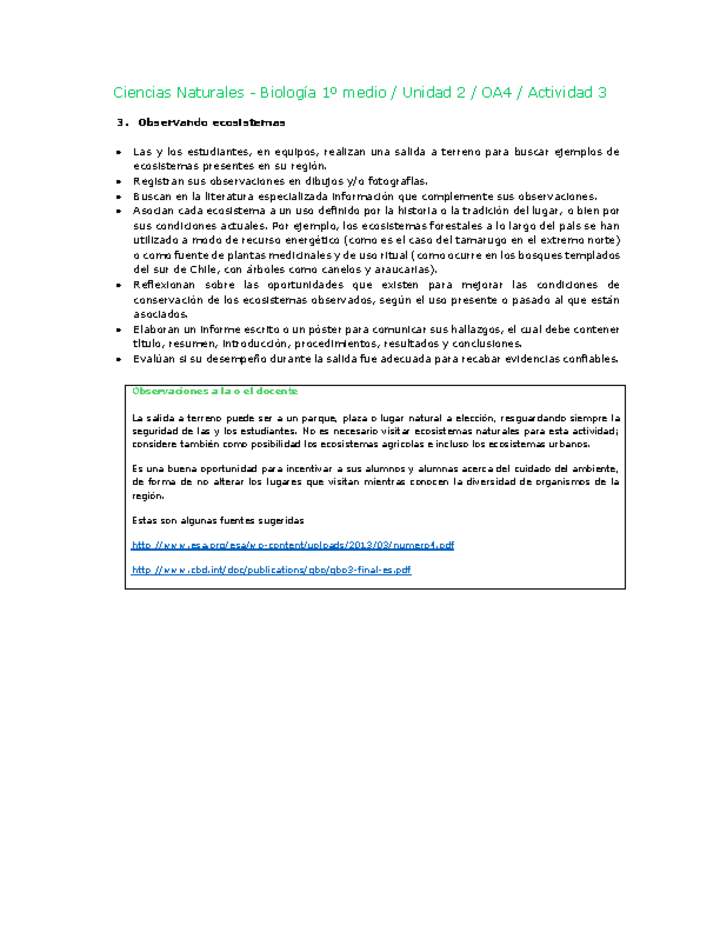 Ciencias Naturales 1 medio-Unidad 2-OA4-Actividad 3 Ciencias Naturales 1 medio-Unidad 2-OA4-Actividad 3