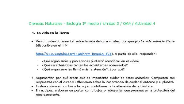 Ciencias Naturales 1 medio-Unidad 2-OA4-Actividad 4 Ciencias Naturales 1 medio-Unidad 2-OA4-Actividad 4