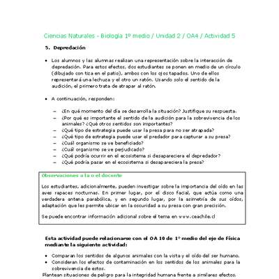Ciencias Naturales 1 medio-Unidad 2-OA4-Actividad 5 Ciencias Naturales 1 medio-Unidad 2-OA4-Actividad 5