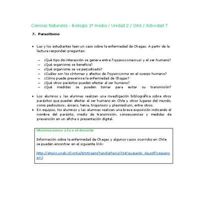 Ciencias Naturales 1 medio-Unidad 2-OA4-Actividad 7 Ciencias Naturales 1 medio-Unidad 2-OA4-Actividad 7