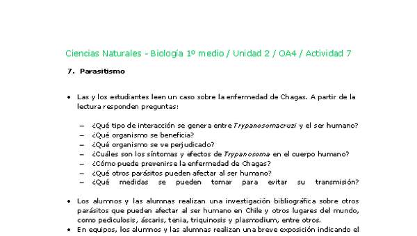 Ciencias Naturales 1 medio-Unidad 2-OA4-Actividad 7 Ciencias Naturales 1 medio-Unidad 2-OA4-Actividad 7