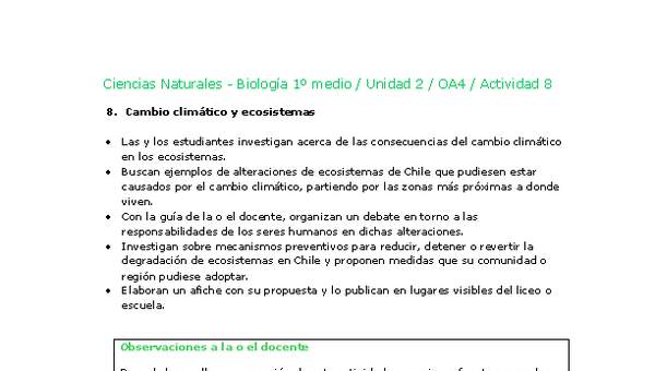 Ciencias Naturales 1 medio-Unidad 2-OA4-Actividad 8 Ciencias Naturales 1 medio-Unidad 2-OA4-Actividad 8