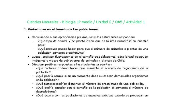 Ciencias Naturales 1 medio-Unidad 2-OA5-Actividad 1 Ciencias Naturales 1 medio-Unidad 2-OA5-Actividad 1