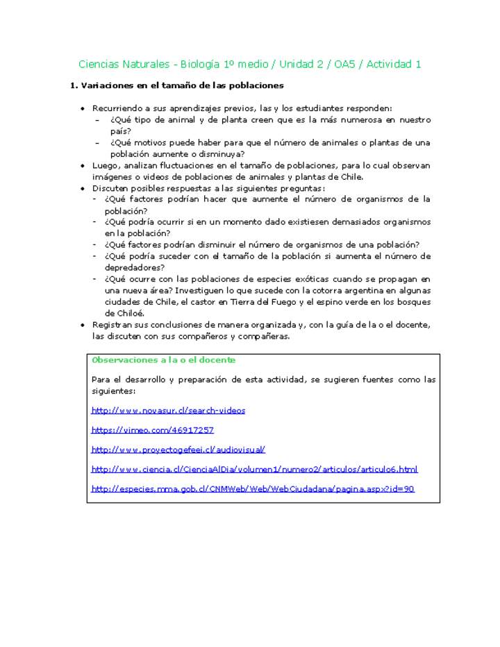 Ciencias Naturales 1 medio-Unidad 2-OA5-Actividad 1 Ciencias Naturales 1 medio-Unidad 2-OA5-Actividad 1