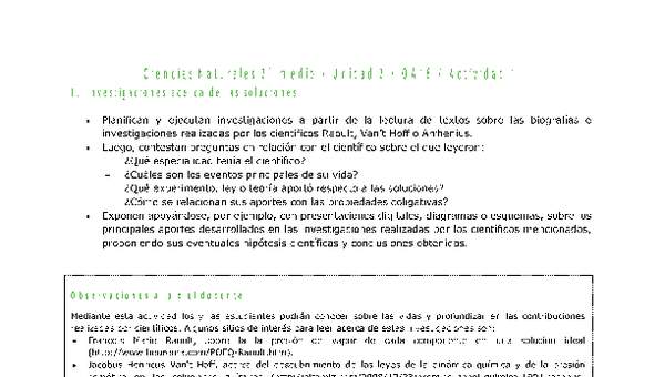 Ciencias Naturales 2 medio-Unidad 2-OA16-Actividad 1 Ciencias Naturales 2 medio-Unidad 2-OA16-Actividad 1