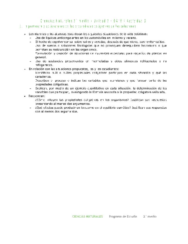 Ciencias Naturales 2 medio-Unidad 2-OA16-Actividad 3 Ciencias Naturales 2 medio-Unidad 2-OA16-Actividad 3