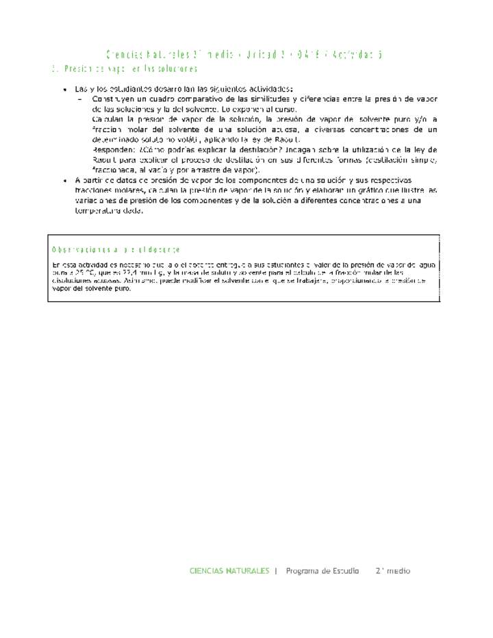 Ciencias Naturales 2 medio-Unidad 2-OA16-Actividad 5 Ciencias Naturales 2 medio-Unidad 2-OA16-Actividad 5