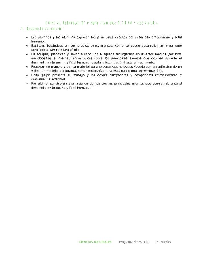 Ciencias Naturales 2 medio-Unidad 2-OA4-Actividad 4 Ciencias Naturales 2 medio-Unidad 2-OA4-Actividad 4