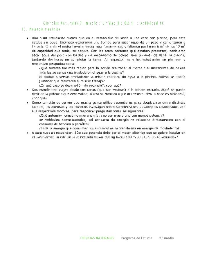 Ciencias Naturales 2 medio-Unidad 3-OA11-Actividad 10 Ciencias Naturales 2 medio-Unidad 3-OA11-Actividad 10