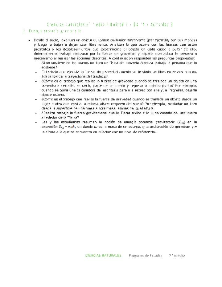 Ciencias Naturales 2 medio-Unidad 3-OA11-Actividad 3 Ciencias Naturales 2 medio-Unidad 3-OA11-Actividad 3