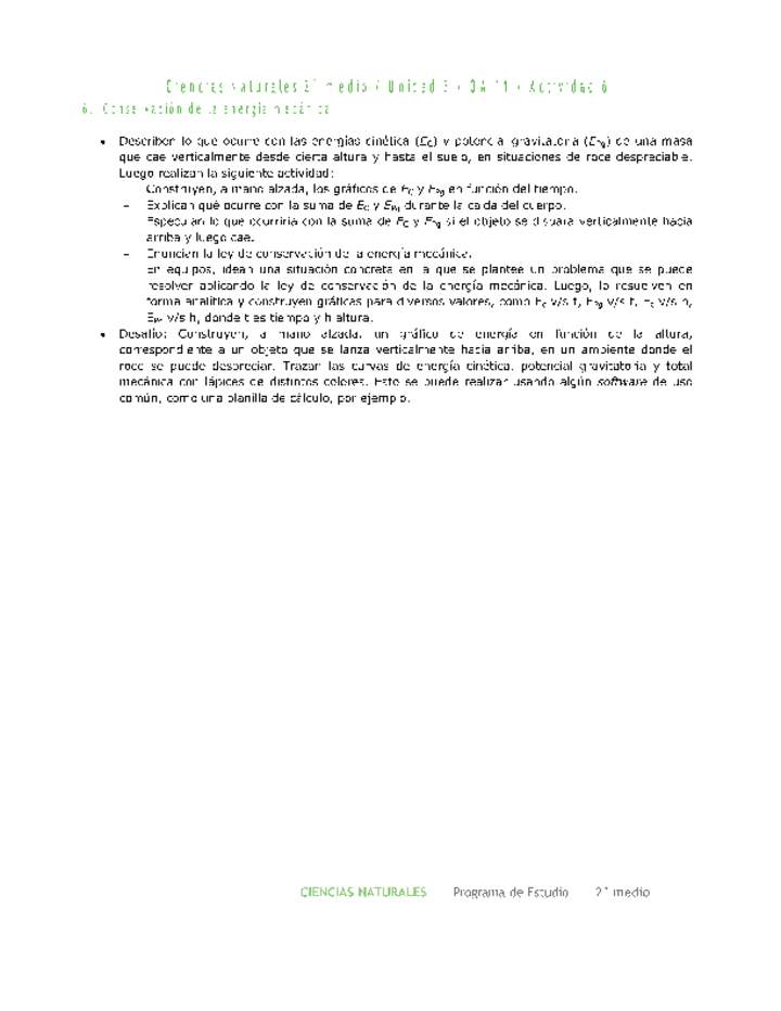 Ciencias Naturales 2 medio-Unidad 3-OA11-Actividad 6 Ciencias Naturales 2 medio-Unidad 3-OA11-Actividad 6