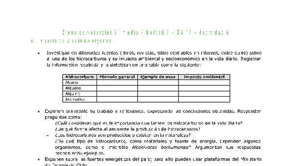 Ciencias Naturales 2 medio-Unidad 3-OA17-Actividad 6 Ciencias Naturales 2 medio-Unidad 3-OA17-Actividad 6