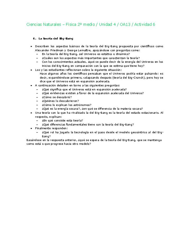 Ciencias Naturales 2 medio-Unidad 4-OA13-Actividad 6 Ciencias Naturales 2 medio-Unidad 4-OA13-Actividad 6