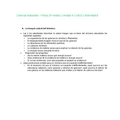 Ciencias Naturales 2 medio-Unidad 4-OA13-Actividad 8 Ciencias Naturales 2 medio-Unidad 4-OA13-Actividad 8