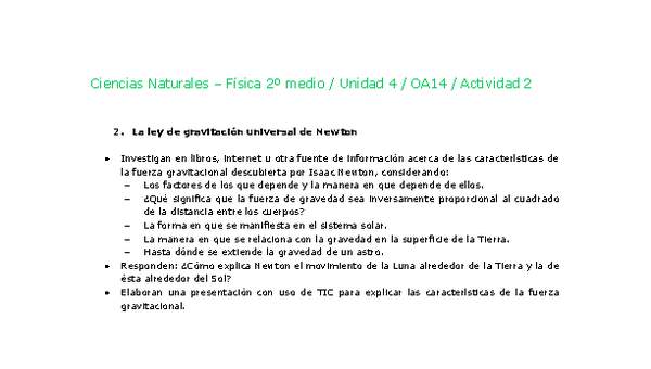 Ciencias Naturales 2 medio-Unidad 4-OA14-Actividad 2 Ciencias Naturales 2 medio-Unidad 4-OA14-Actividad 2