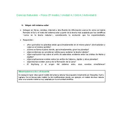 Ciencias Naturales 2 medio-Unidad 4-OA14-Actividad 6 Ciencias Naturales 2 medio-Unidad 4-OA14-Actividad 6