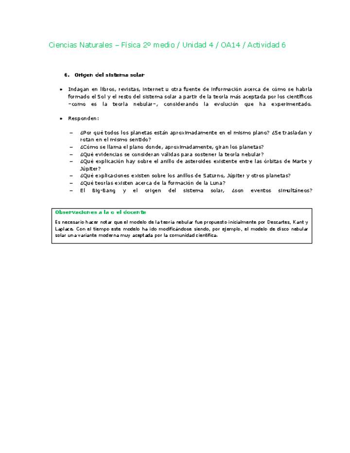 Ciencias Naturales 2 medio-Unidad 4-OA14-Actividad 6 Ciencias Naturales 2 medio-Unidad 4-OA14-Actividad 6