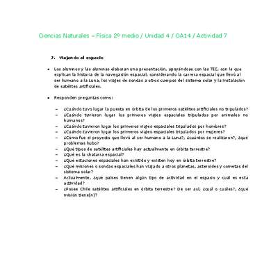 Ciencias Naturales 2 medio-Unidad 4-OA14-Actividad 7 Ciencias Naturales 2 medio-Unidad 4-OA14-Actividad 7