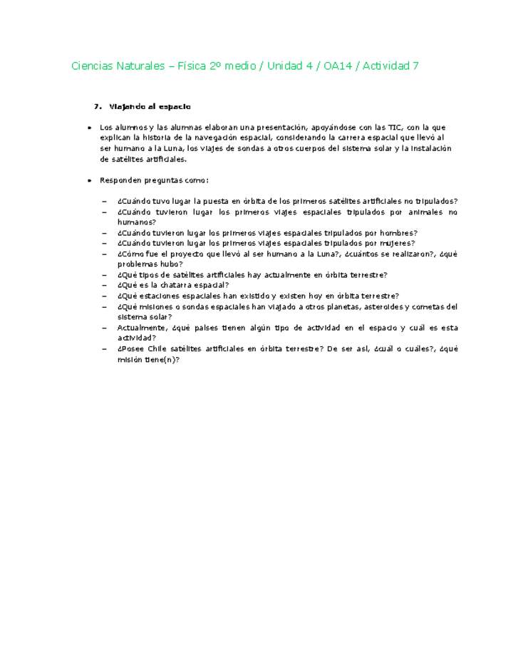 Ciencias Naturales 2 medio-Unidad 4-OA14-Actividad 7 Ciencias Naturales 2 medio-Unidad 4-OA14-Actividad 7
