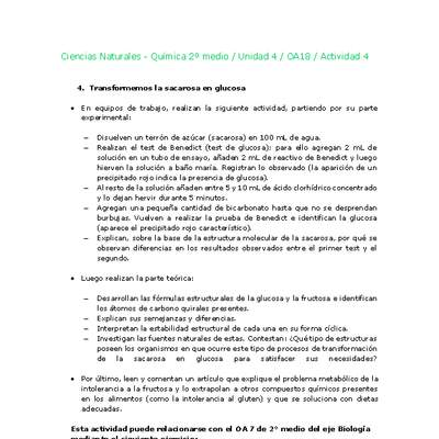 Ciencias Naturales 2 medio-Unidad 4-OA18-Actividad 4 Ciencias Naturales 2 medio-Unidad 4-OA18-Actividad 4