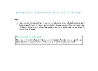 Educación Física 1 medio-Unidad 2-OA1;2-Actividad 1 Educación Física 1 medio-Unidad 2-OA1;2-Actividad 1