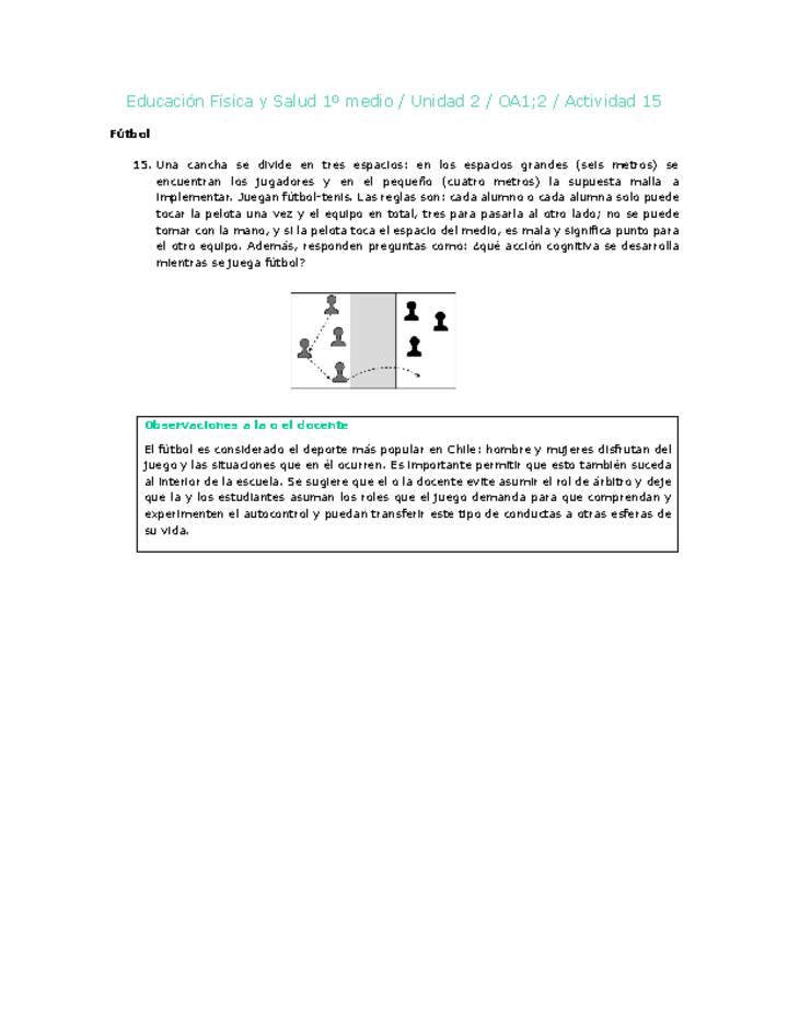 Educación Física 1 medio-Unidad 2-OA1;2-Actividad 15 Educación Física 1 medio-Unidad 2-OA1;2-Actividad 15